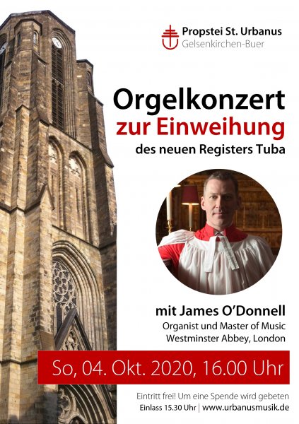 Konzertplakat Orgelkonzert zur Einweihung des neuen Registers Tuba
