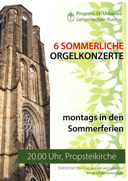 Konzertplakat Sommerliche Orgelkonzerte