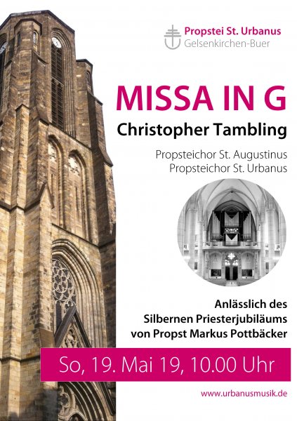 Konzertplakat Missa in G - Christopher Tambling