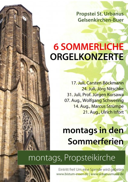 Plakat Sommerliche Orgelkonzerte