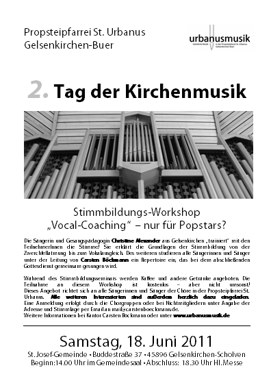 Plakat 2. Tag der Kirchenmusik