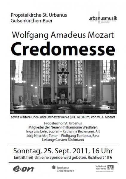Konzertplakat Credomesse - Wolfgang Amadeus Mozart
