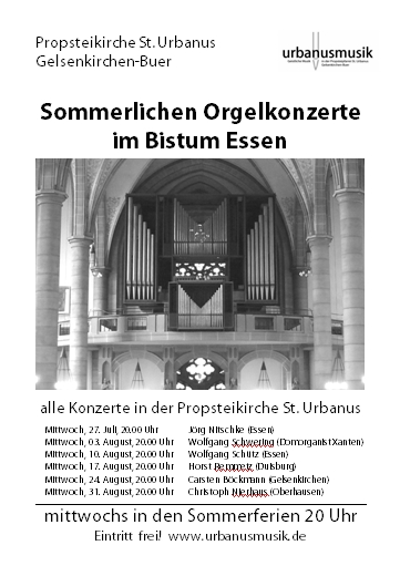 Plakat Sommerliche Orgelkonzerte