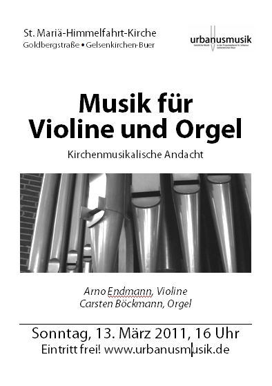 Konzertplakat Musik für Violine und Orgel