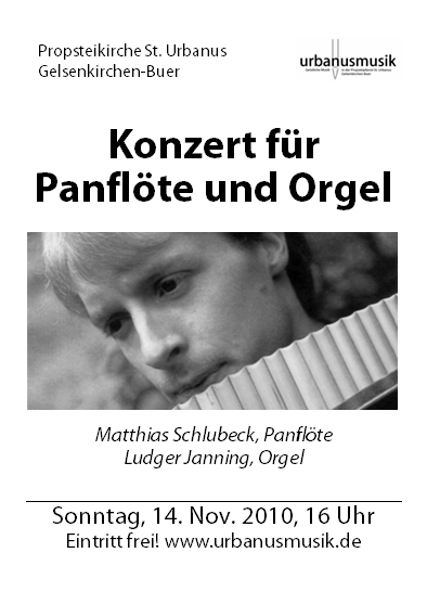 Plakat Konzert für Panflöte und Orgel
