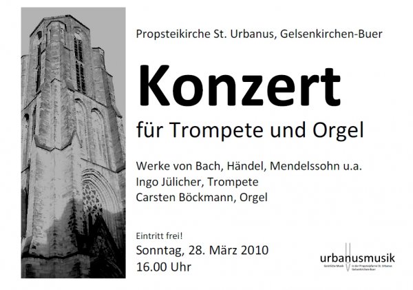 Plakat Konzert für Trompete und Orgel