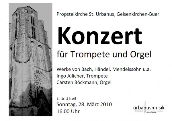 Konzertplakat Konzert für Trompete und Orgel