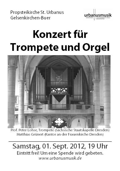 Konzertplakat Konzert für Trompete und Orgel