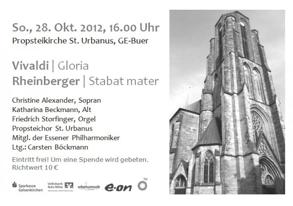 Plakat Vivaldi - Gloria, Rheinberger - Stabat mater