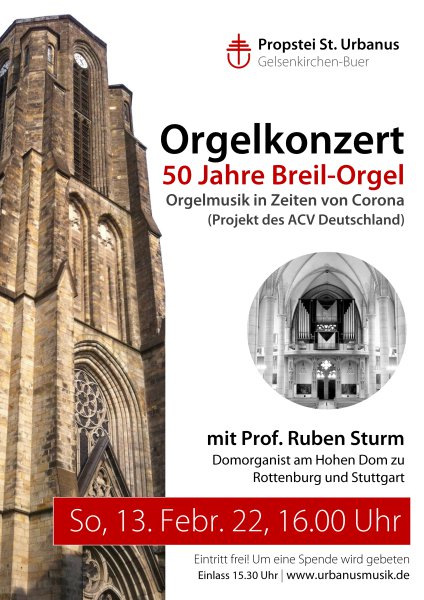 Plakat Orgelkonzert mit Prof. Ruben Sturm