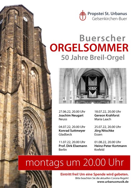 Konzertplakat Buerscher Orgelsommer - 50 Jahre Breilorgel 