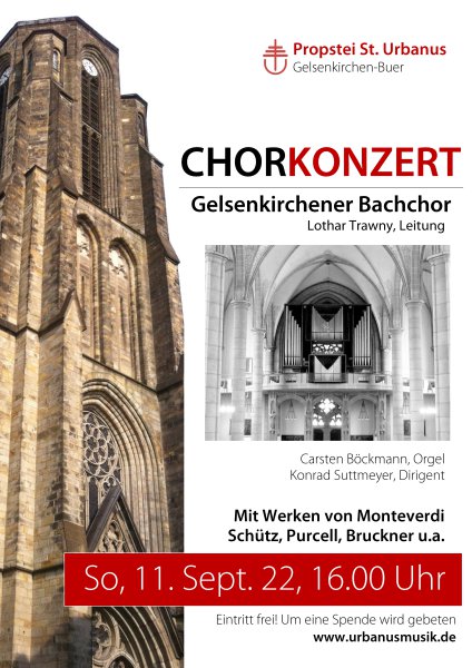 Plakat Chorkonzert mit dem Gelsenkirchener Bachchor