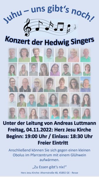 Konzertplakat Konzert der Hedwig-Singers