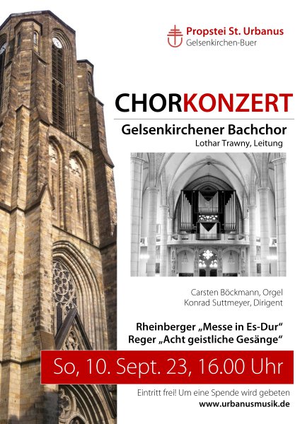 Konzertplakat Konzert des Gelsenkirchener Bachchores
