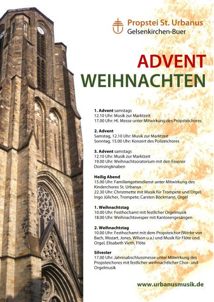 Konzertplakat Weihnachten in St. Urbanus