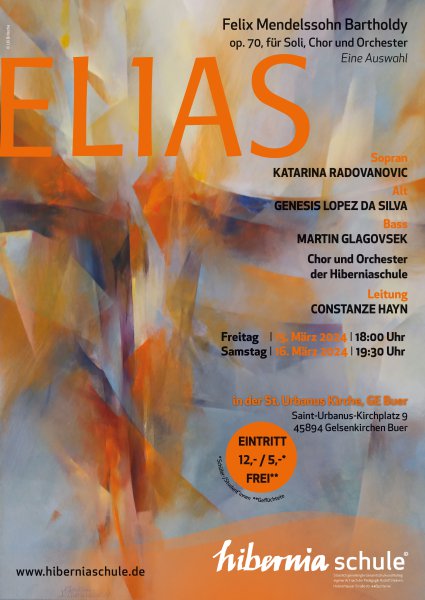 Plakat Elias - Oratorium von Felix Mendelssohn-Bartholdy