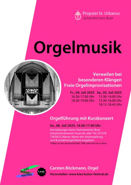 Konzertplakat Orgelmusik - Verweilen bei besonderen Klängen