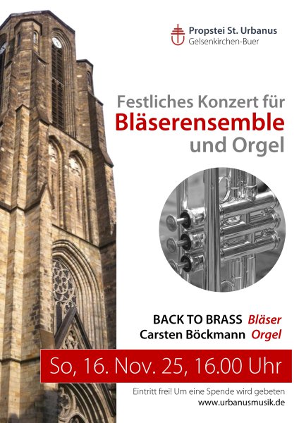 Konzertplakat Festliches Konzert für Bläserensemble und Orgel