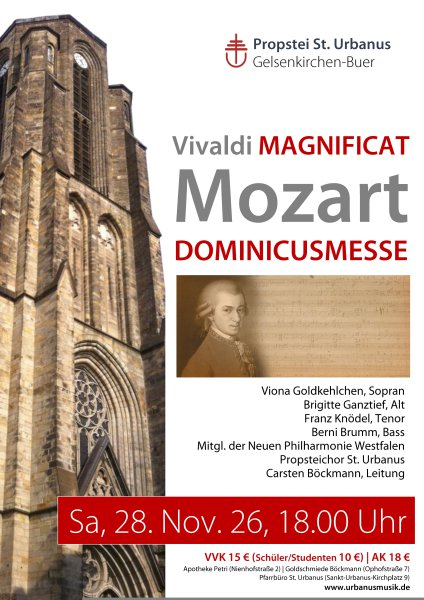Konzertplakat Vivaldi: Magnificat - Mozart: Dominicusmesse
