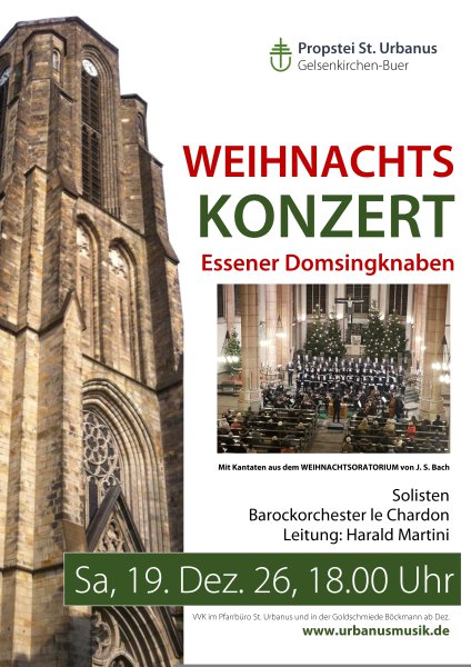 Konzertplakat Bach: Weihnachtsoratorium (I-III)